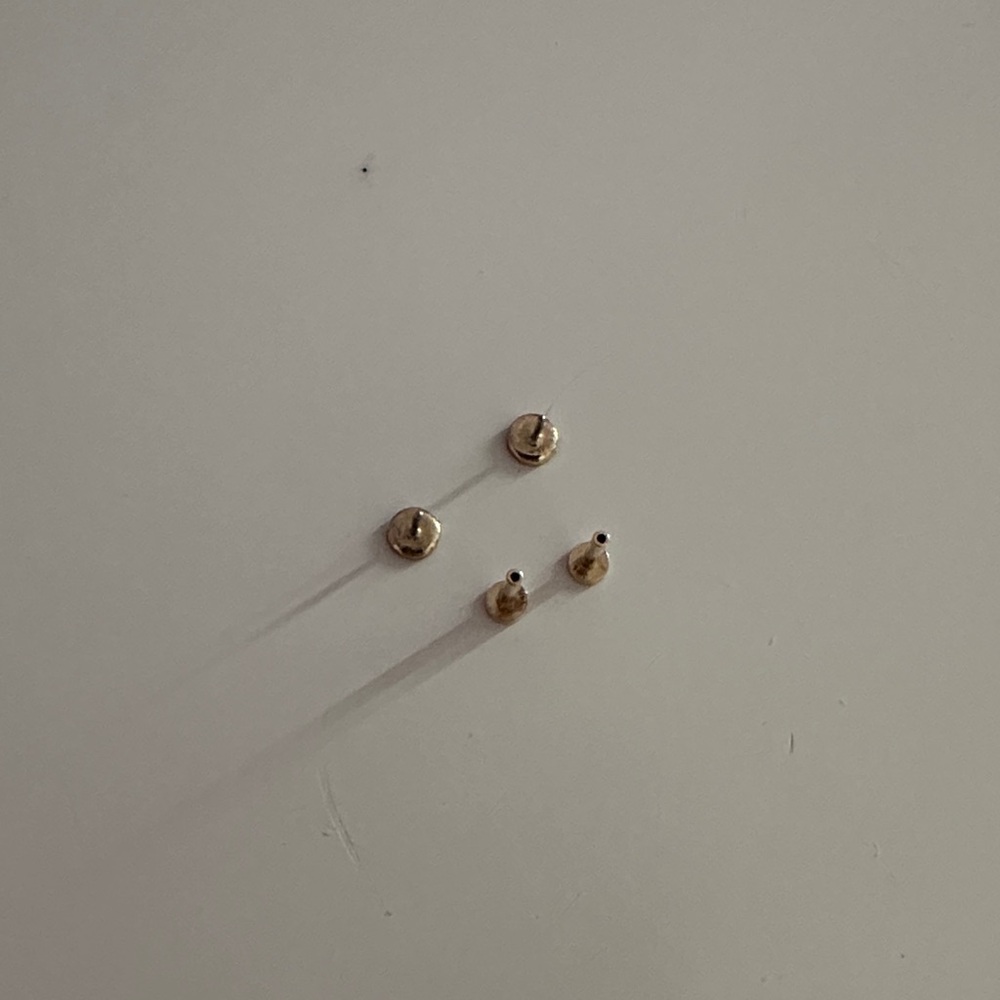 14k Solid Gold Pushback Back Earrings - image 3